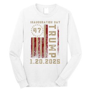 Donald Trump Inauguration Day 2025 47th President 47 Us Flag Long Sleeve Shirt