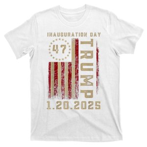 Donald Trump Inauguration Day 2025 47th President 47 Us Flag T-Shirt