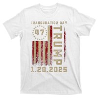 Donald Trump Inauguration Day 2025 47th President 47 Us Flag T-Shirt