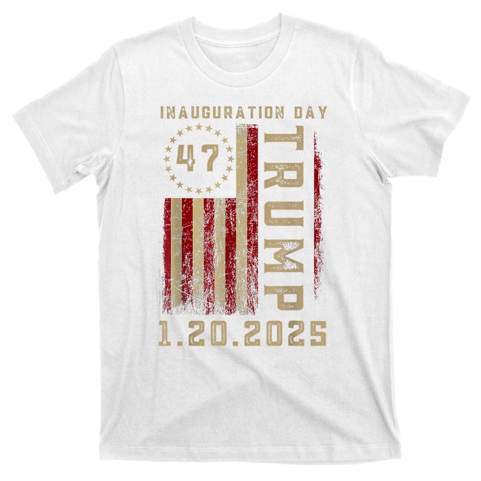 Donald Trump Inauguration Day 2025 47th President 47 Us Flag T-Shirt