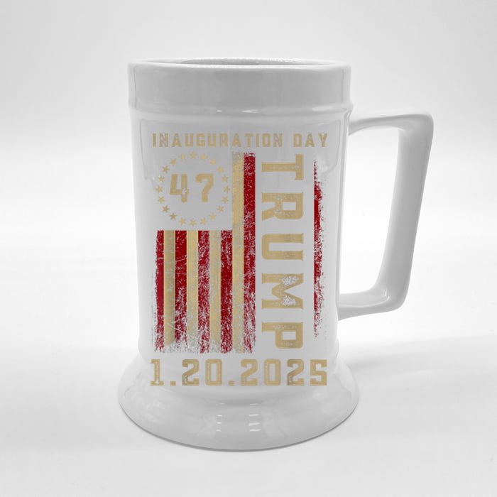 Donald Trump Inauguration Day 2025 47th President 47 Us Flag Beer Stein