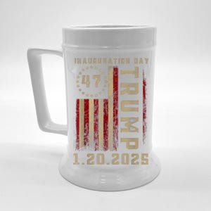 Donald Trump Inauguration Day 2025 47th President 47 Us Flag Beer Stein