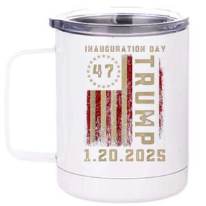 Donald Trump Inauguration Day 2025 47th President 47 Us Flag 12 oz Stainless Steel Tumbler Cup