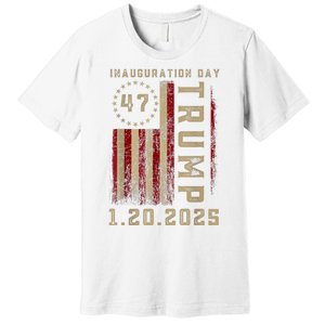 Donald Trump Inauguration Day 2025 47th President 47 Us Flag Premium T-Shirt