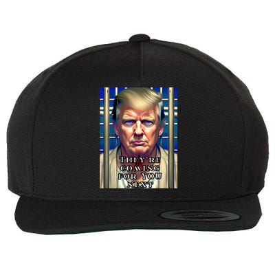 Donald Trump Indicted Lock Him Up Jail Free Trump Wool Snapback Cap