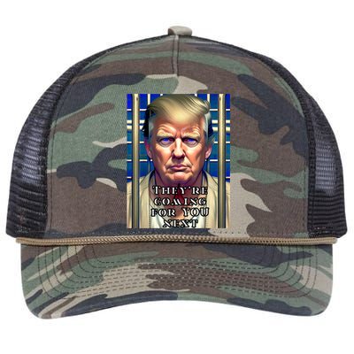 Donald Trump Indicted Lock Him Up Jail Free Trump Retro Rope Trucker Hat Cap