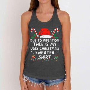 Due to Inflation This is My Ugly Sweater For Christmas  Women's Knotted Racerback Tank