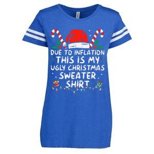 Due to Inflation This is My Ugly Sweater For Christmas  Enza Ladies Jersey Football T-Shirt