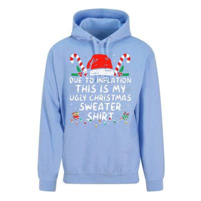 Due to Inflation This is My Ugly Sweater For Christmas  Unisex Surf Hoodie