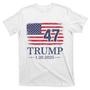 Donald Trump Inauguration Day 2025 47th President 47 Us Flag T-Shirt