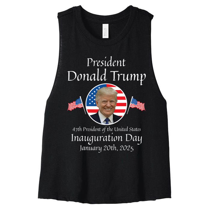 Donald Trump Inauguration Day 2025 47th Usa President Women's Racerback Cropped Tank