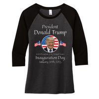 Donald Trump Inauguration Day 2025 47th Usa President Women's Tri-Blend 3/4-Sleeve Raglan Shirt