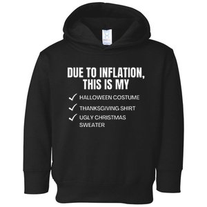 Due To Inflation This Is My Halloween Tday Christmas Toddler Hoodie