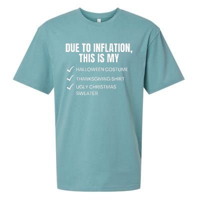 Due To Inflation This Is My Halloween Tday Christmas Sueded Cloud Jersey T-Shirt