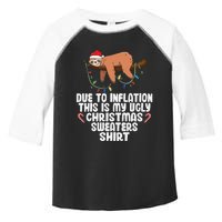 Due to Inflation Ugly Sweater Christmas  Funny  Toddler Fine Jersey T-Shirt