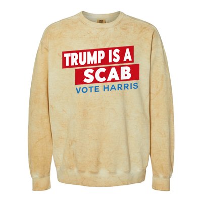 Donald Trump Is A Scab Vote Harris Colorblast Crewneck Sweatshirt