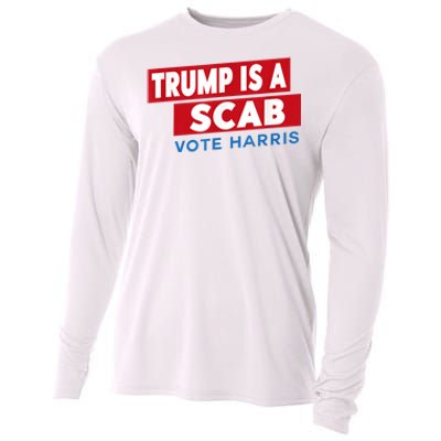 Donald Trump Is A Scab Vote Harris Cooling Performance Long Sleeve Crew