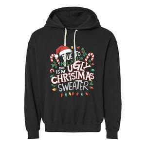 Due To Inflation Ugly Christmas Sweaters For Women Funny Garment-Dyed Fleece Hoodie