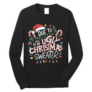 Due To Inflation Ugly Christmas Sweaters For Women Funny Long Sleeve Shirt