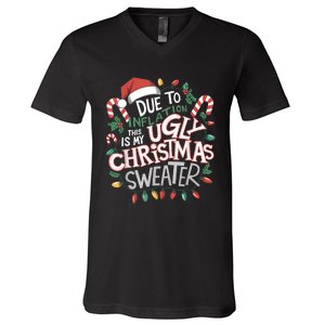 Due To Inflation Ugly Christmas Sweaters For Women Funny V-Neck T-Shirt