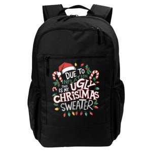 Due To Inflation Ugly Christmas Sweaters For Women Funny Daily Commute Backpack