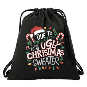 Due To Inflation Ugly Christmas Sweaters For Women Funny Drawstring Bag