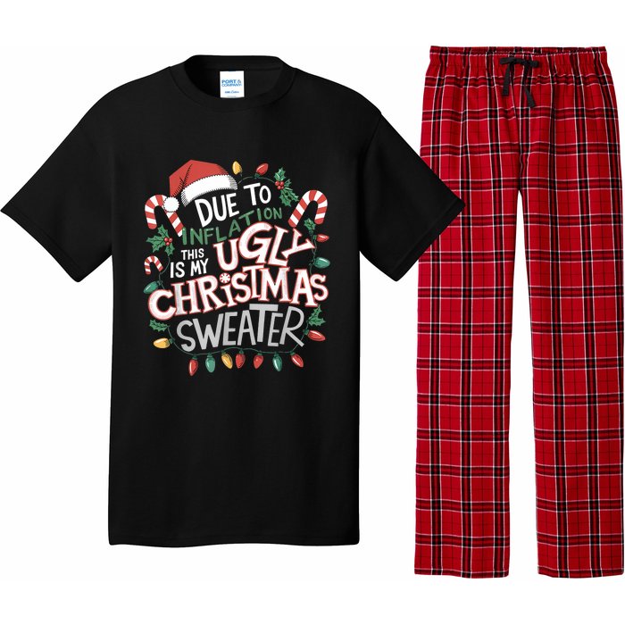 Due To Inflation Ugly Christmas Sweaters For Women Funny Pajama Set