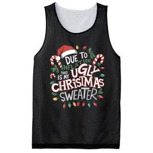 Due To Inflation Ugly Christmas Sweaters For Women Funny Mesh Reversible Basketball Jersey Tank