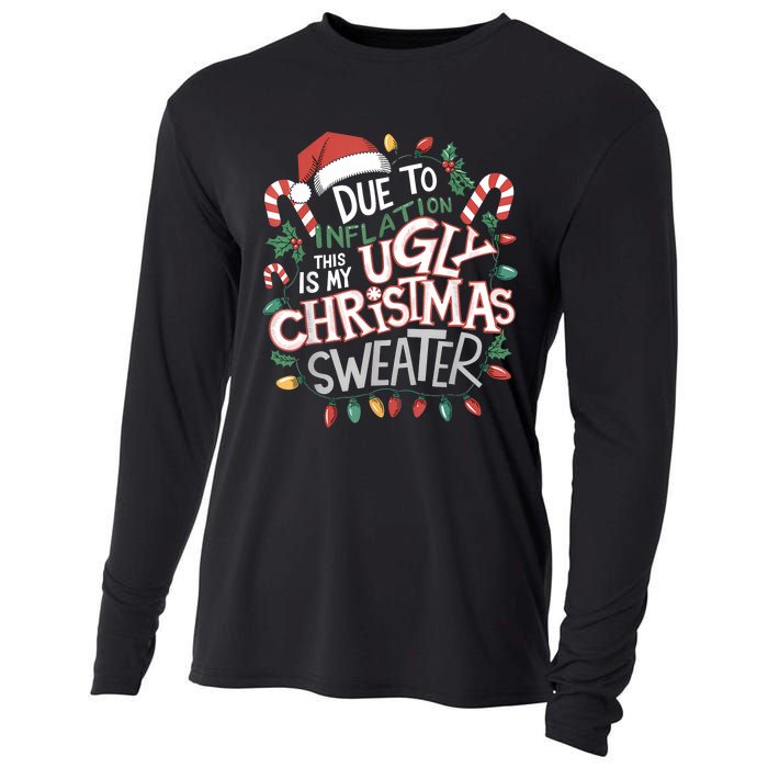 Due To Inflation Ugly Christmas Sweaters For Women Funny Cooling Performance Long Sleeve Crew