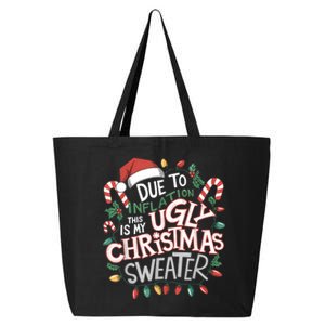 Due To Inflation Ugly Christmas Sweaters For Women Funny 25L Jumbo Tote