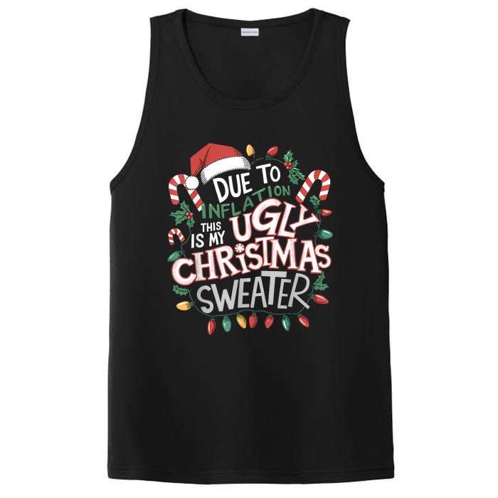 Due To Inflation Ugly Christmas Sweaters For Women Funny PosiCharge Competitor Tank