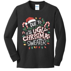 Due To Inflation Ugly Christmas Sweaters For Women Funny Kids Long Sleeve Shirt