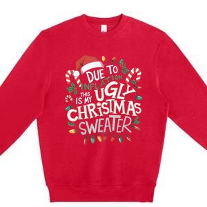 Due To Inflation Ugly Christmas Sweaters For Women Funny Premium Crewneck Sweatshirt