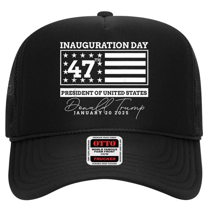 Donald Trump Inauguration Day 2025 Woman Inaugural High Crown Mesh Back Trucker Hat