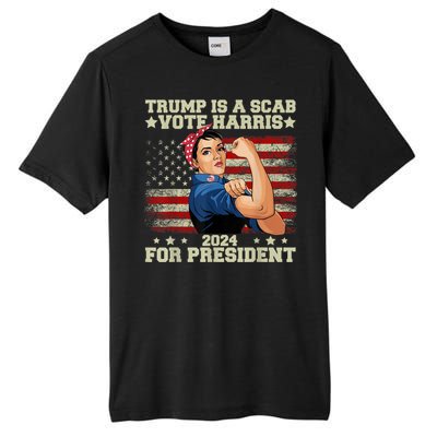 Donald Trump Is A Scab Vote Harris Tall Fusion ChromaSoft Performance T-Shirt