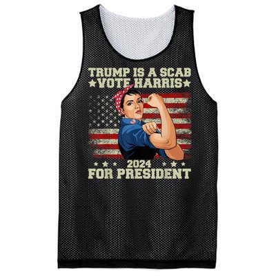 Donald Trump Is A Scab Vote Harris Mesh Reversible Basketball Jersey Tank