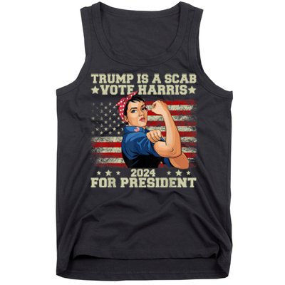 Donald Trump Is A Scab Vote Harris Tank Top