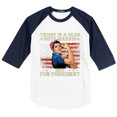 Donald Trump Is A Scab Vote Harris Baseball Sleeve Shirt