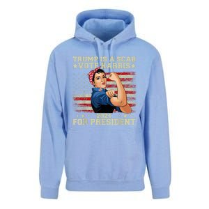 Donald Trump Is A Scab Vote Harris Unisex Surf Hoodie