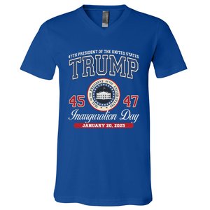 Donald Trump Inauguration Day Jan 2025 45th 47th President V-Neck T-Shirt