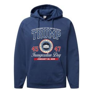 Donald Trump Inauguration Day Jan 2025 45th 47th President Performance Fleece Hoodie