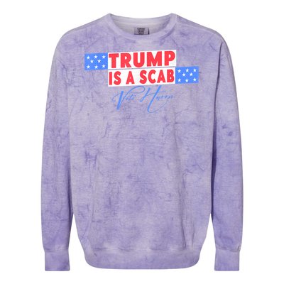 Donald Trump Is A Scab Vote Harris Colorblast Crewneck Sweatshirt