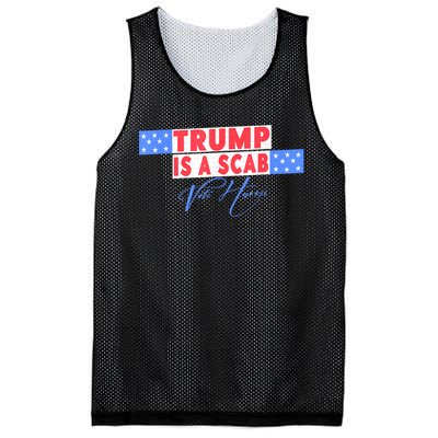 Donald Trump Is A Scab Vote Harris Mesh Reversible Basketball Jersey Tank