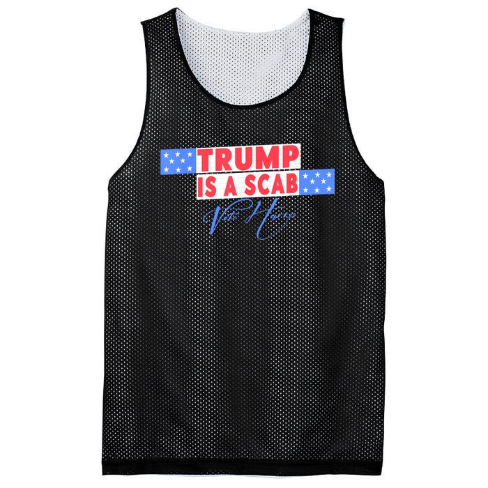 Donald Trump Is A Scab Vote Harris Mesh Reversible Basketball Jersey Tank