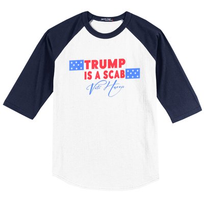 Donald Trump Is A Scab Vote Harris Baseball Sleeve Shirt