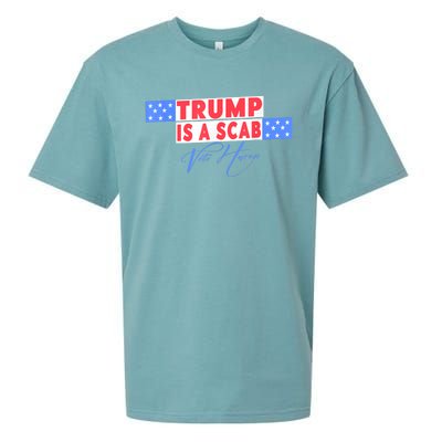 Donald Trump Is A Scab Vote Harris Sueded Cloud Jersey T-Shirt