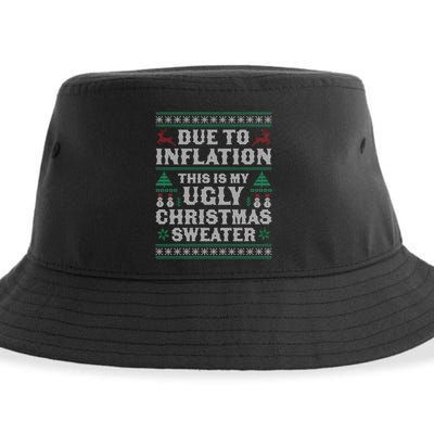 Due To Inflation This Is My Ugly Sweater For Christmas Xmas Cute Gift Sustainable Bucket Hat