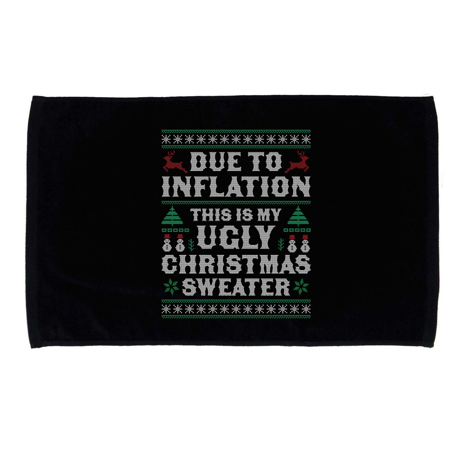 Due To Inflation This Is My Ugly Sweater For Christmas Xmas Cute Gift Microfiber Hand Towel