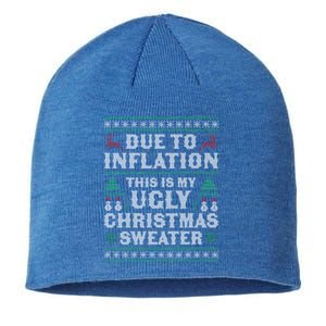 Due To Inflation This Is My Ugly Sweater For Christmas Xmas Cute Gift Sustainable Beanie