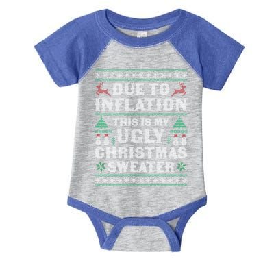 Due To Inflation This Is My Ugly Sweater For Christmas Xmas Cute Gift Infant Baby Jersey Bodysuit